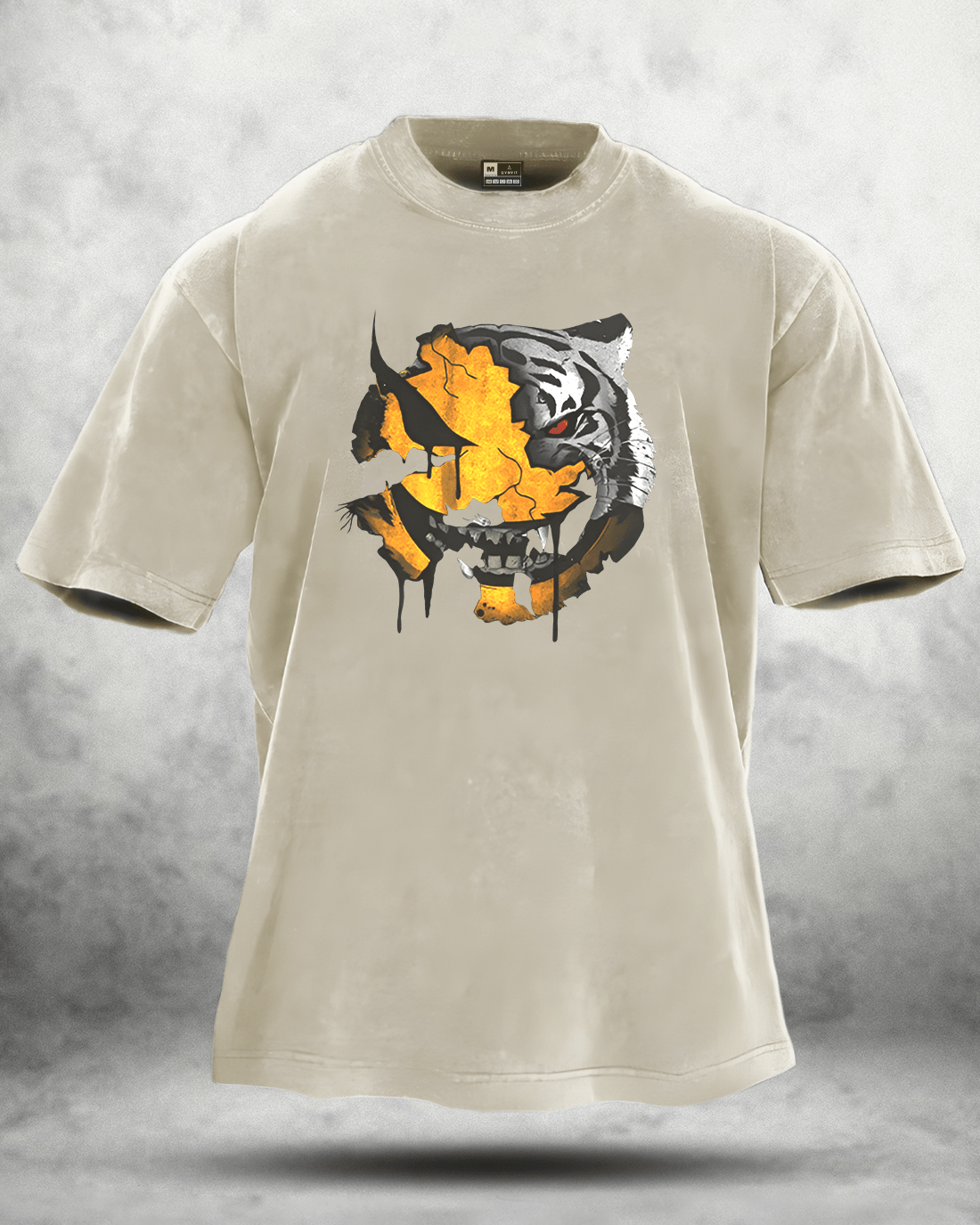 ANGRY SMILEY WASHED T - SHIRT - Gymfit
