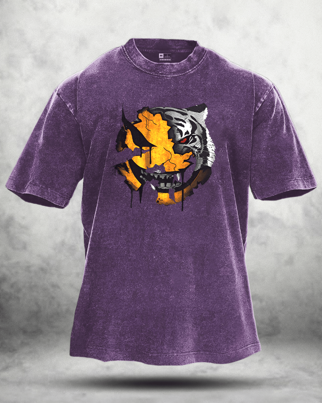 ANGRY SMILEY WASHED T - SHIRT - Gymfit