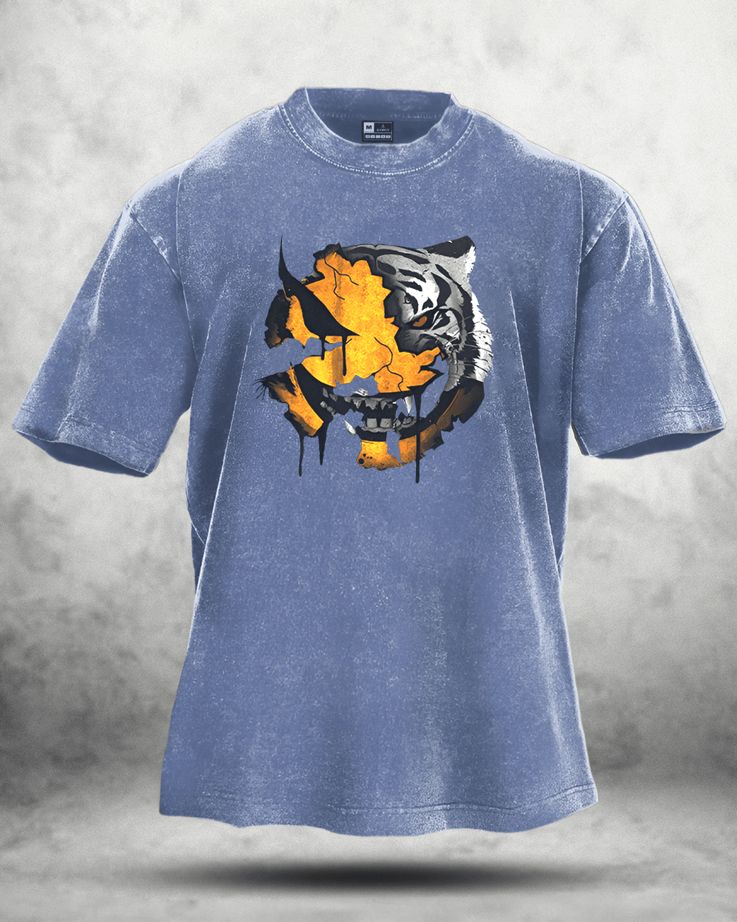 ANGRY SMILEY WASHED T - SHIRT - Gymfit
