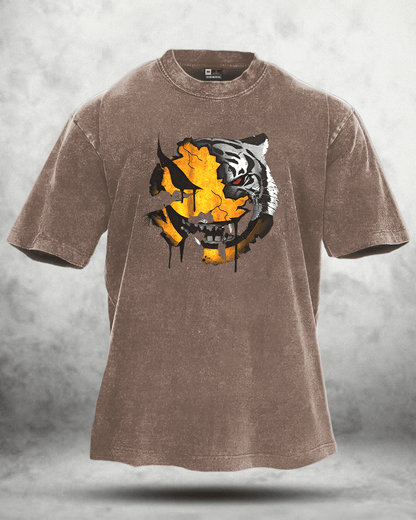 ANGRY SMILEY WASHED T - SHIRT - Gymfit