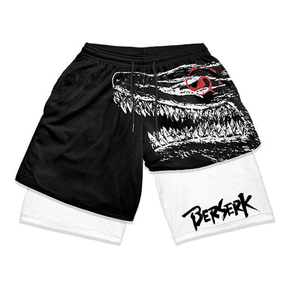 Shorts de gym Anime Berserk 2 en 1