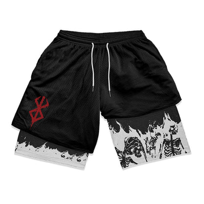 Shorts de gym Anime Berserk 2 en 1