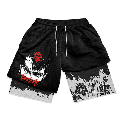 Shorts de gym Anime Berserk 2 en 1