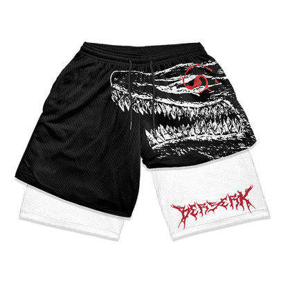 Shorts de gym Anime Berserk 2 en 1