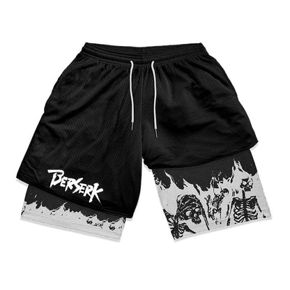 Shorts de gym Anime Berserk 2 en 1