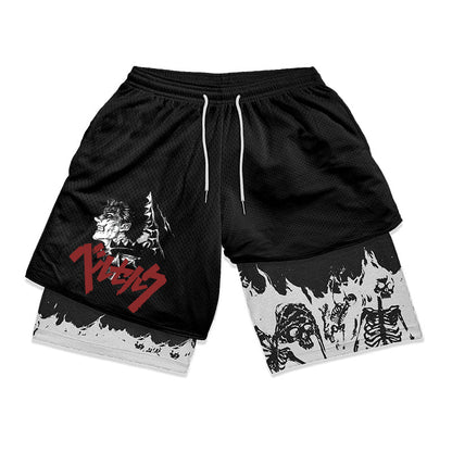 Shorts de gym Anime Berserk 2 en 1