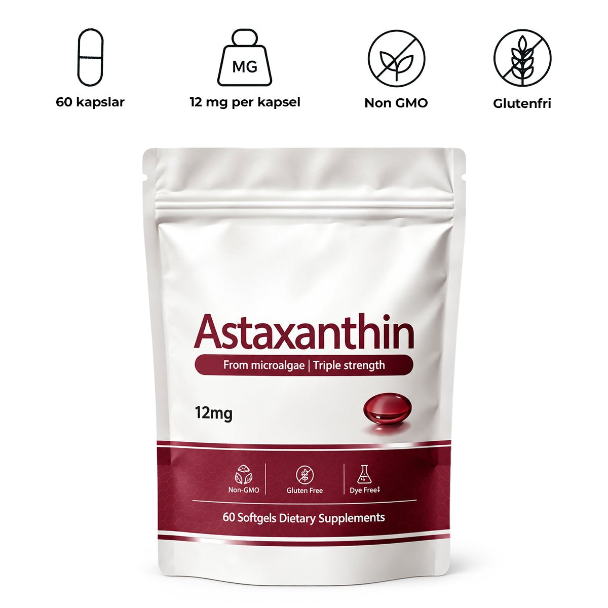 Astaxanthin 12mg Triple Strength - Gymfit