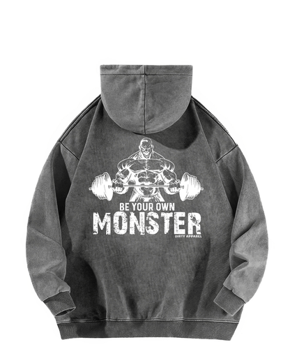 BE YOUR OWN MONSTER WASHED HOODIE - Gymfit