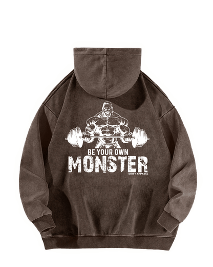 BE YOUR OWN MONSTER WASHED HOODIE - Gymfit