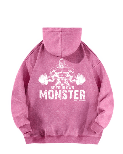 BE YOUR OWN MONSTER WASHED HOODIE - Gymfit