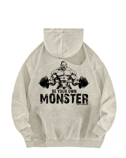 BE YOUR OWN MONSTER WASHED HOODIE - Gymfit