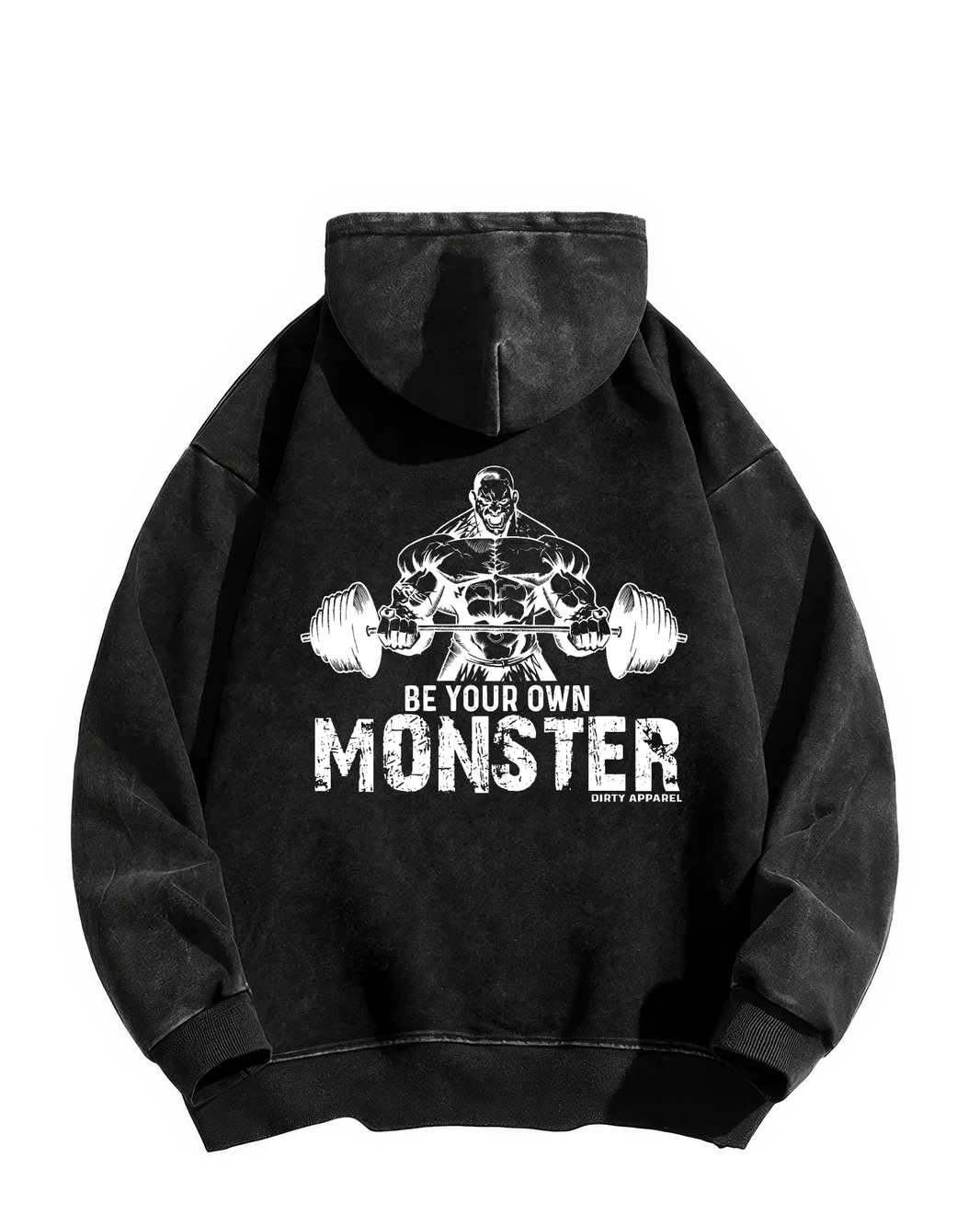 BE YOUR OWN MONSTER WASHED HOODIE - Gymfit