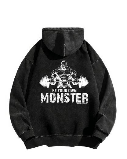 BE YOUR OWN MONSTER WASHED HOODIE - Gymfit