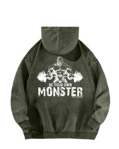 BE YOUR OWN MONSTER WASHED HOODIE - Gymfit