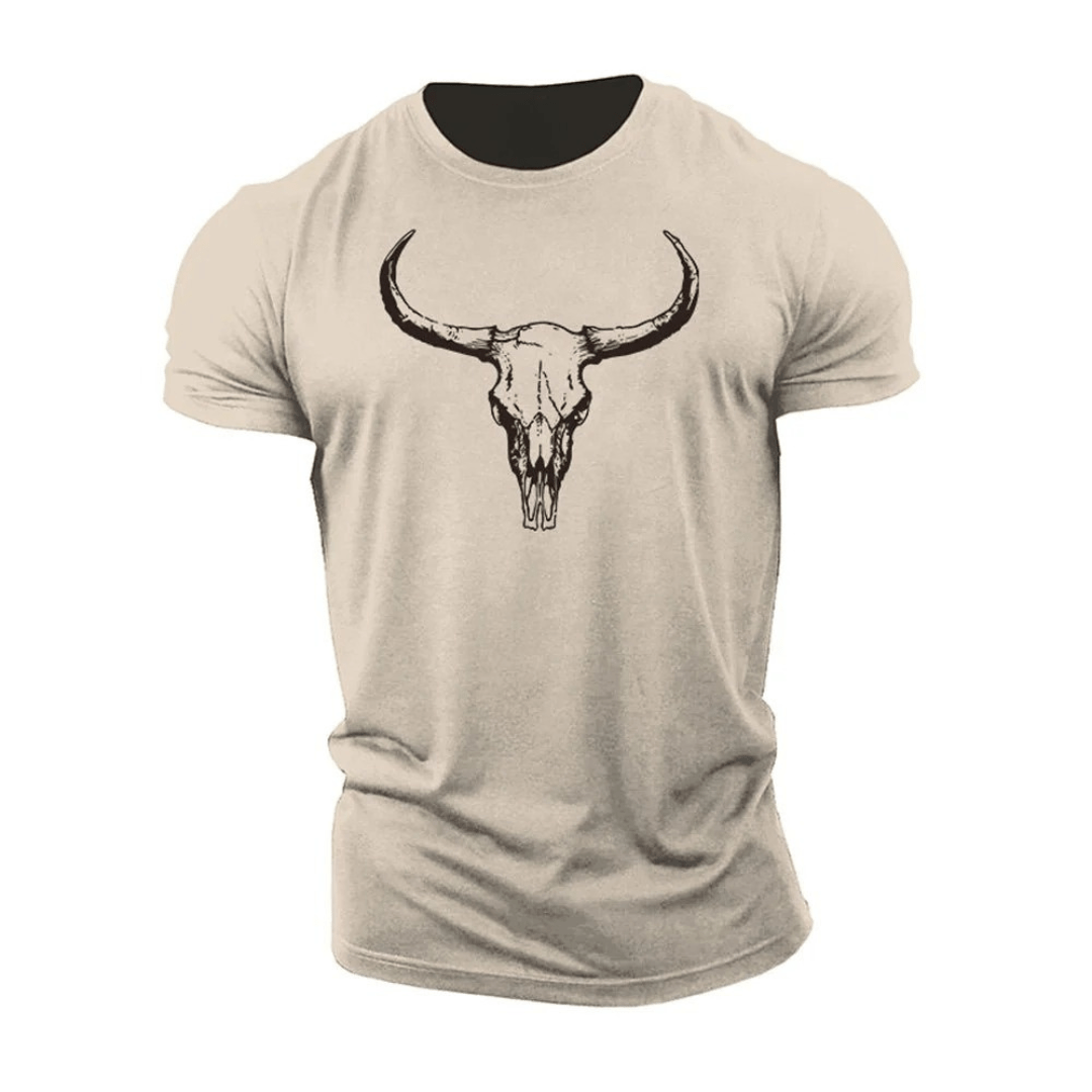 T-shirt tête de mort de taureau - Gymfit