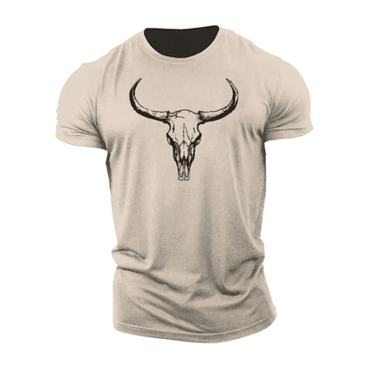 T-shirt tête de mort de taureau - Gymfit