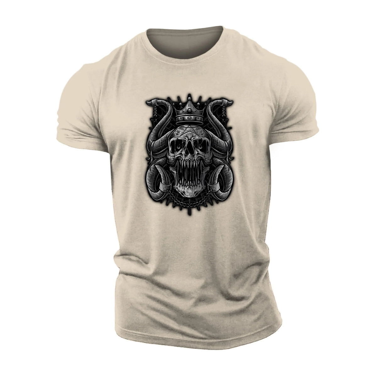 T-shirt à crâne couronné de chaînes - Gymfit