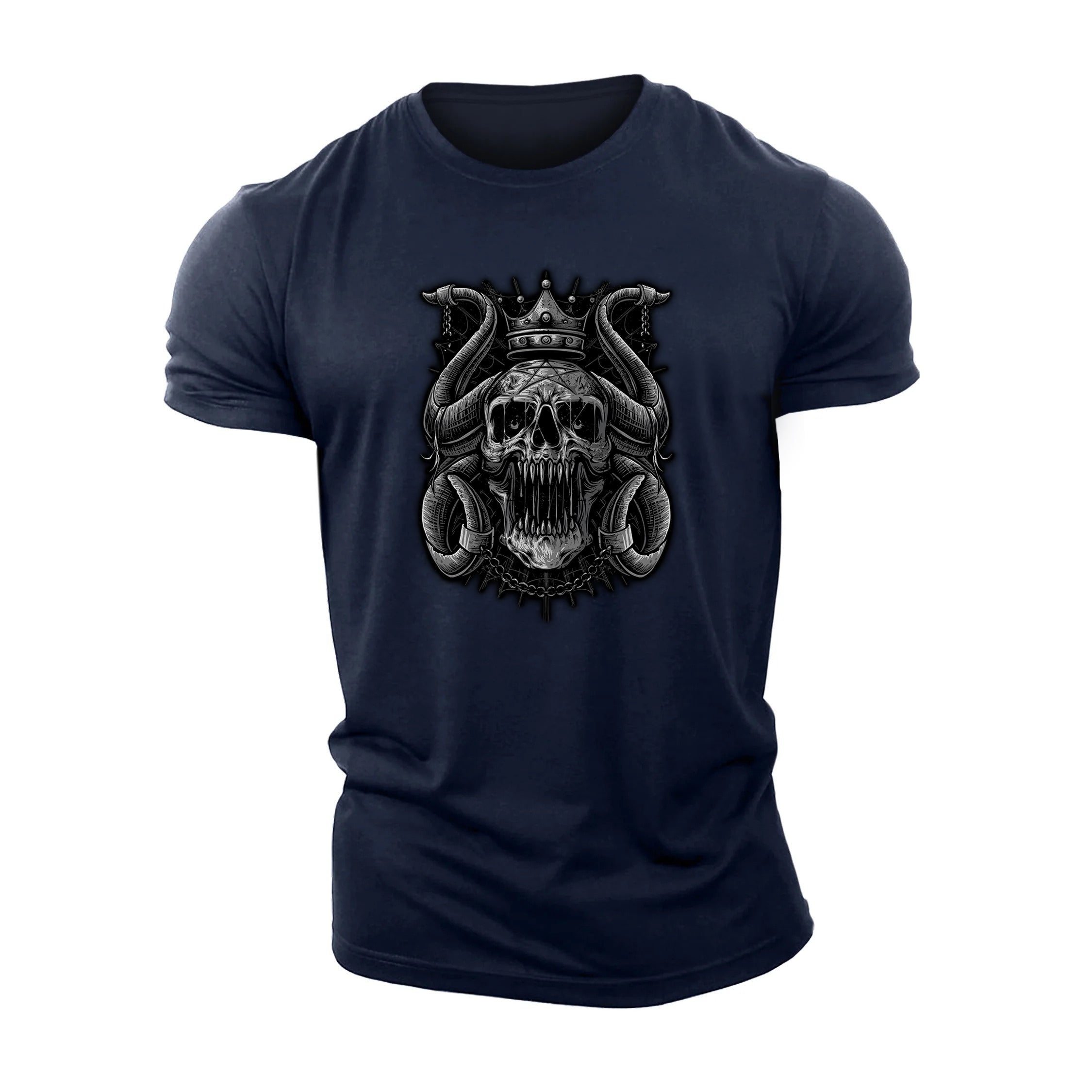 T-shirt à crâne couronné de chaînes - Gymfit