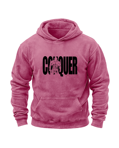 SWEAT À CAPUCHE DÉLAVÉ CONQUER - Gymfit