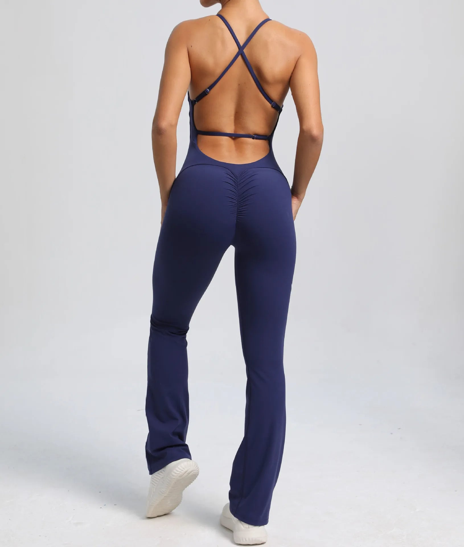 Combinaison froncée dos croisé en V - Gymfit