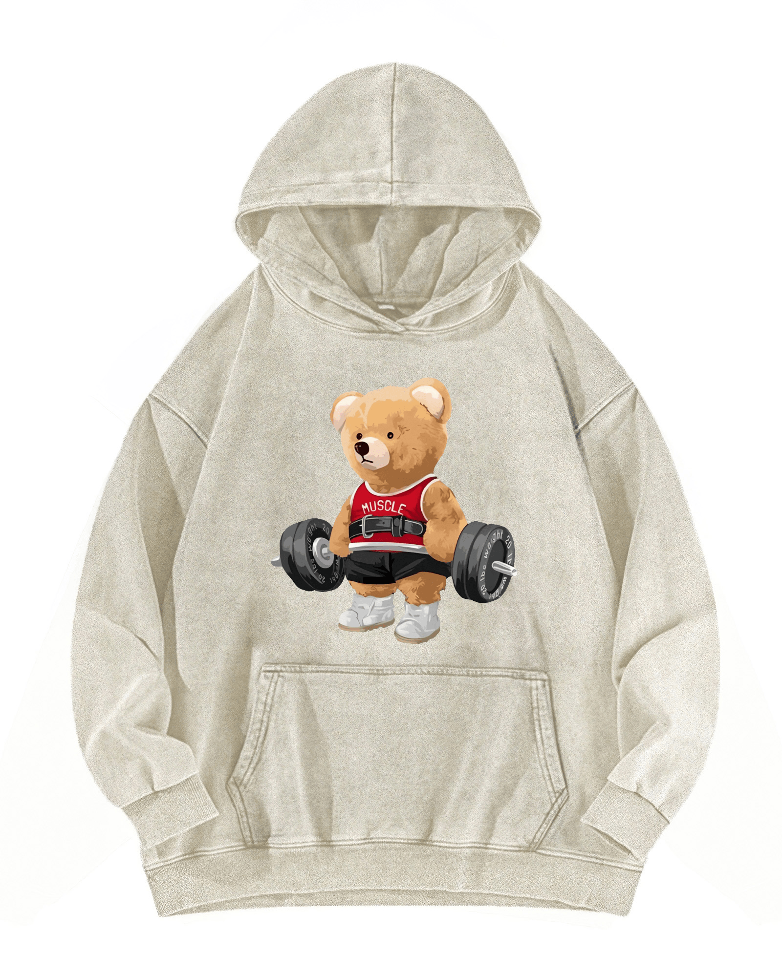 HOODIE DÉLAVÉ OURS MIGNON - Gymfit