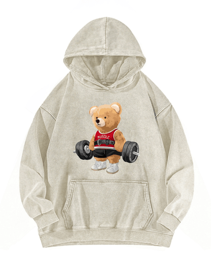 HOODIE DÉLAVÉ OURS MIGNON - Gymfit