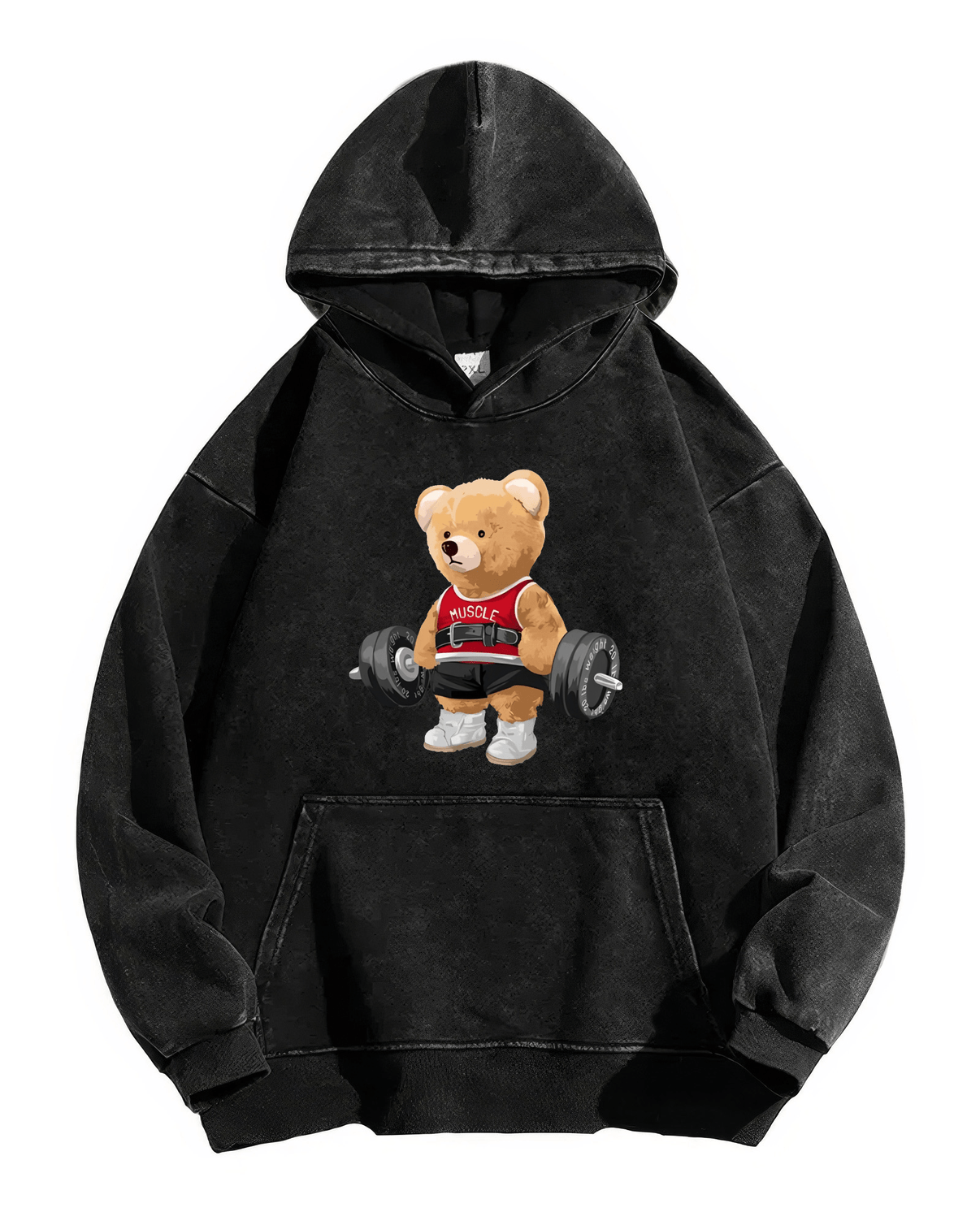 Sweat à capuche ours mignon délavé - Gymfit
