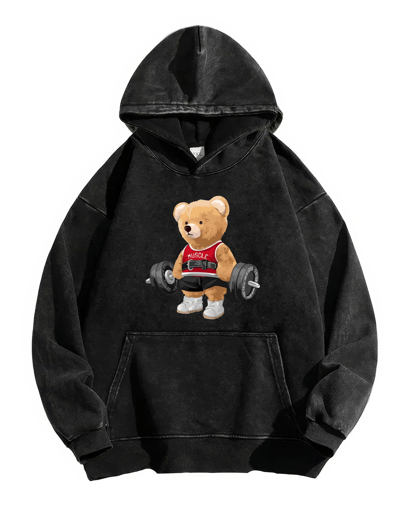 Sweat à capuche ours mignon délavé - Gymfit