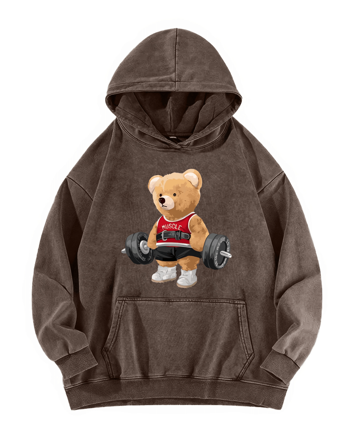 SWEAT À CAPUCHE OURS MIGNON DÉLAVÉ - Gymfit