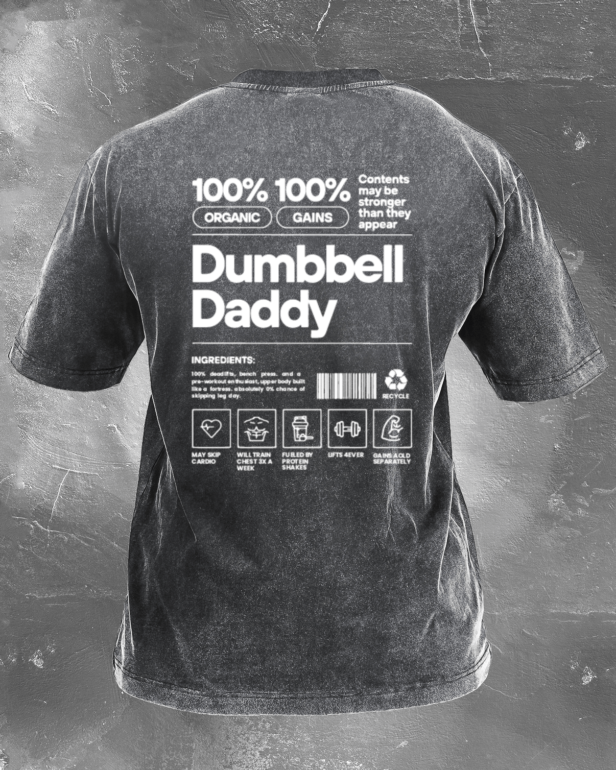 T-shirt délavé DUMBBELL DADDY - Gymfit