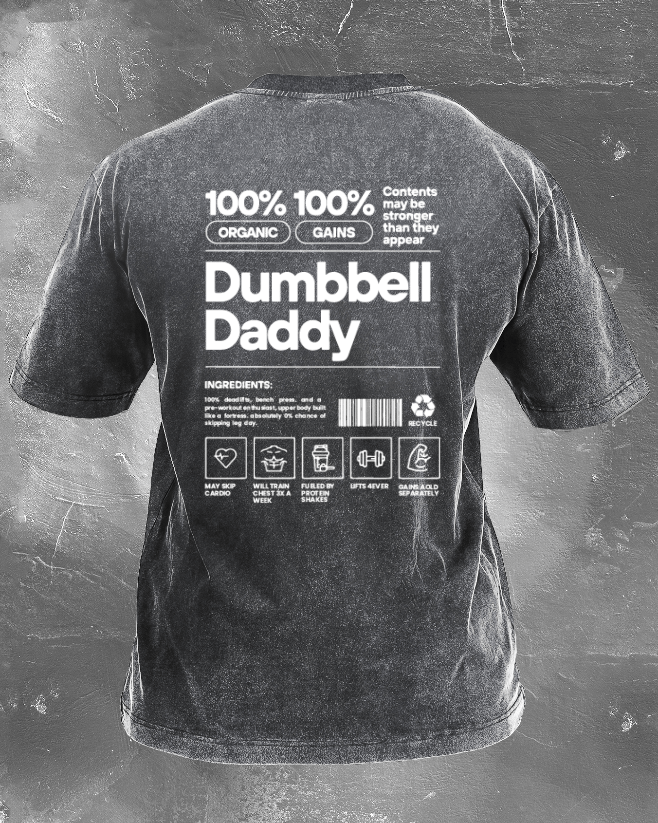 T-shirt délavé DUMBBELL DADDY - Gymfit
