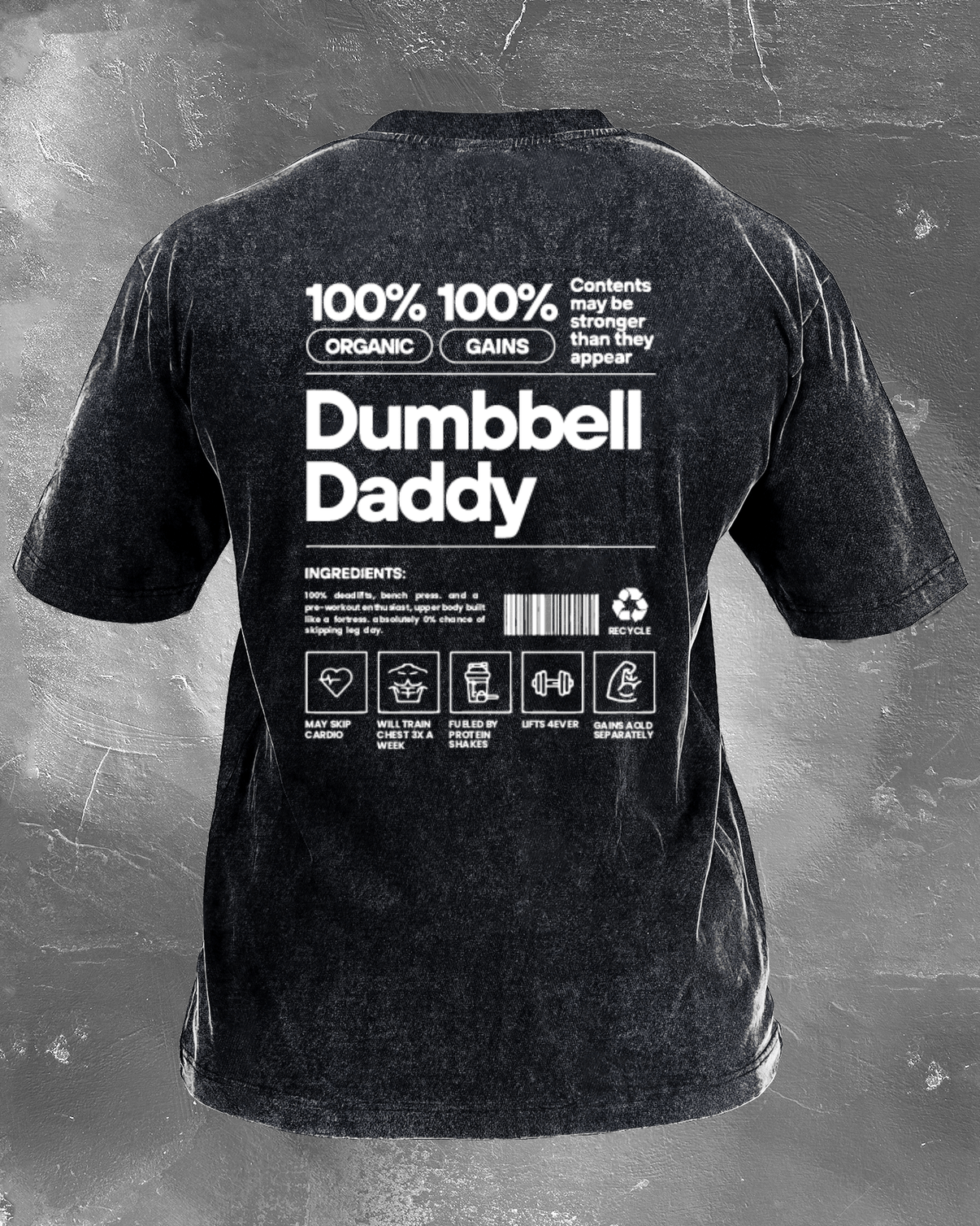 DUMBBELL DADDY T-SHIRT DÉLAVÉ - Gymfit