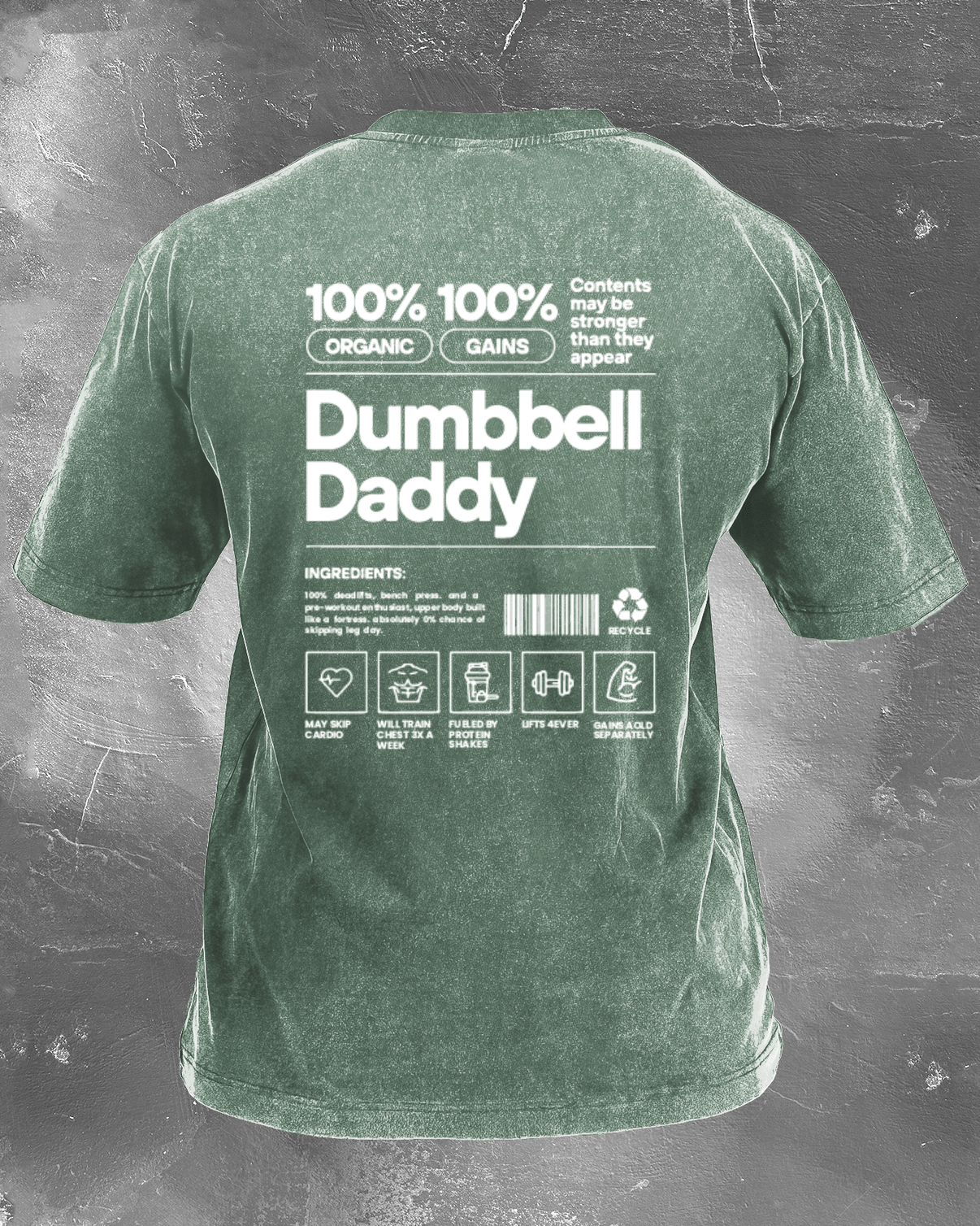DUMBBELL DADDY T-SHIRT DÉLAVÉ - Gymfit