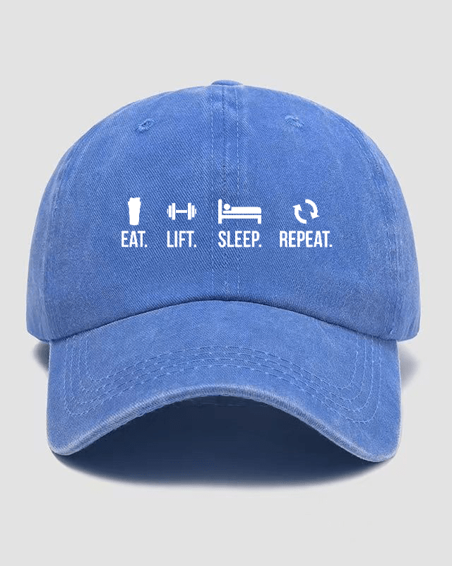 MANGEZ, SOULEVEZ, DORMEZ, RECOMMENCEZ Casquette délavée - Gymfit