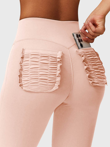 Elise Ruffle Pocket Flare Leggings - Gymfit