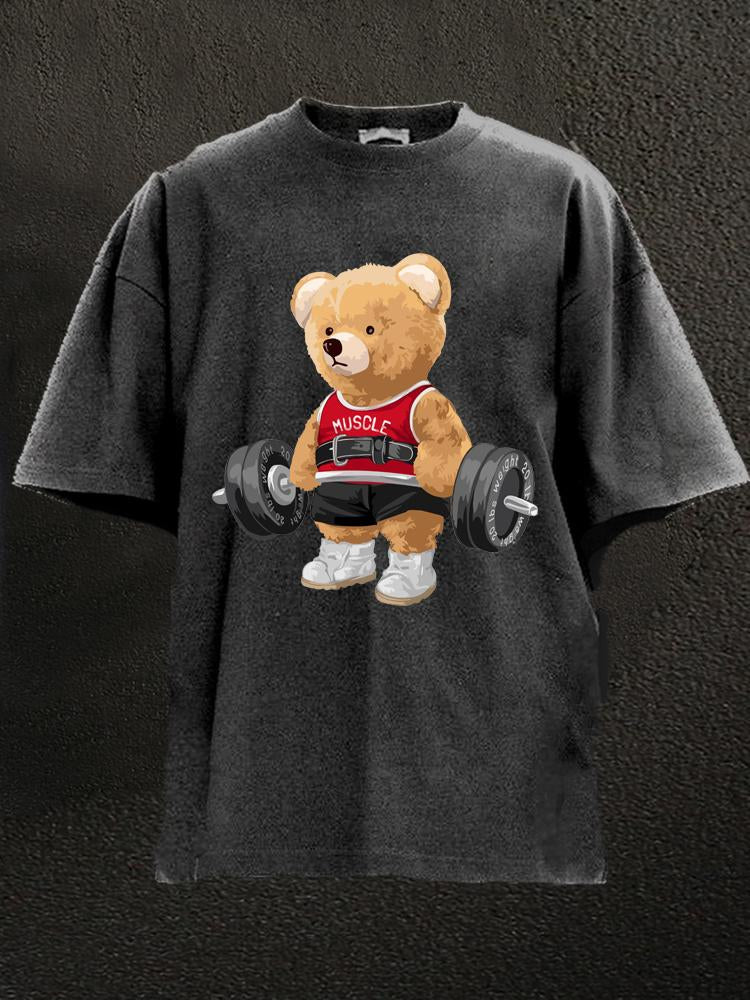 T-shirt de gym Bear Washed