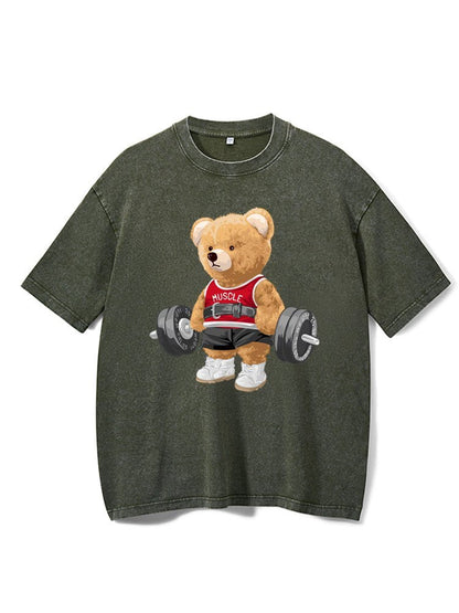 T-shirt de gym Bear Washed