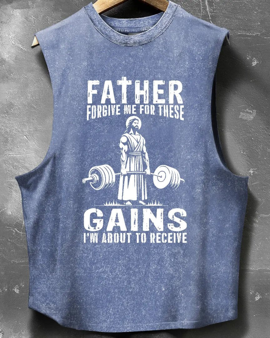 DIEU, PARDONNE-MOI, DÉBARDEUR SANS MANCHES DÉLAVÉ - Gymfit