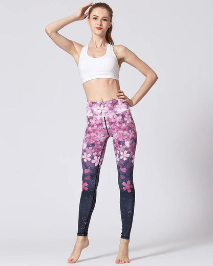 Legging fleuri bleu nuit - Gymfit