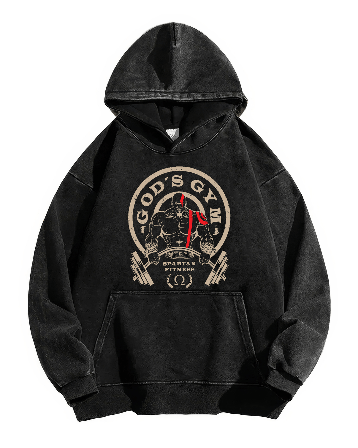 SWEAT À CAPUCHE DÉLAVÉ GOD'S GYM - Gymfit