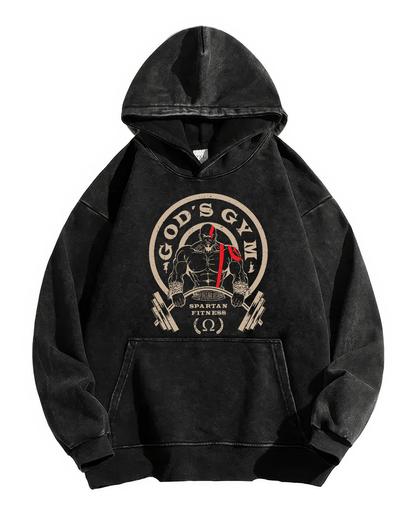 SWEAT À CAPUCHE DÉLAVÉ GOD'S GYM - Gymfit