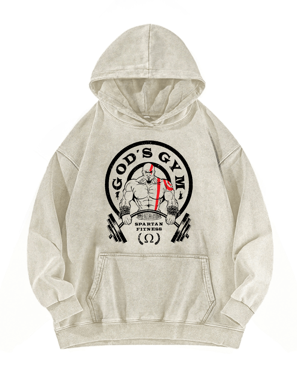 SWEAT À CAPUCHE DÉLAVÉ GOD'S GYM - Gymfit