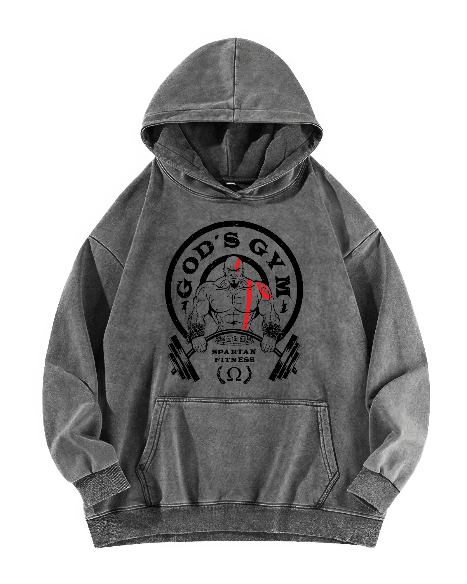 Sweat à capuche délavé GOD'S GYM - Gymfit