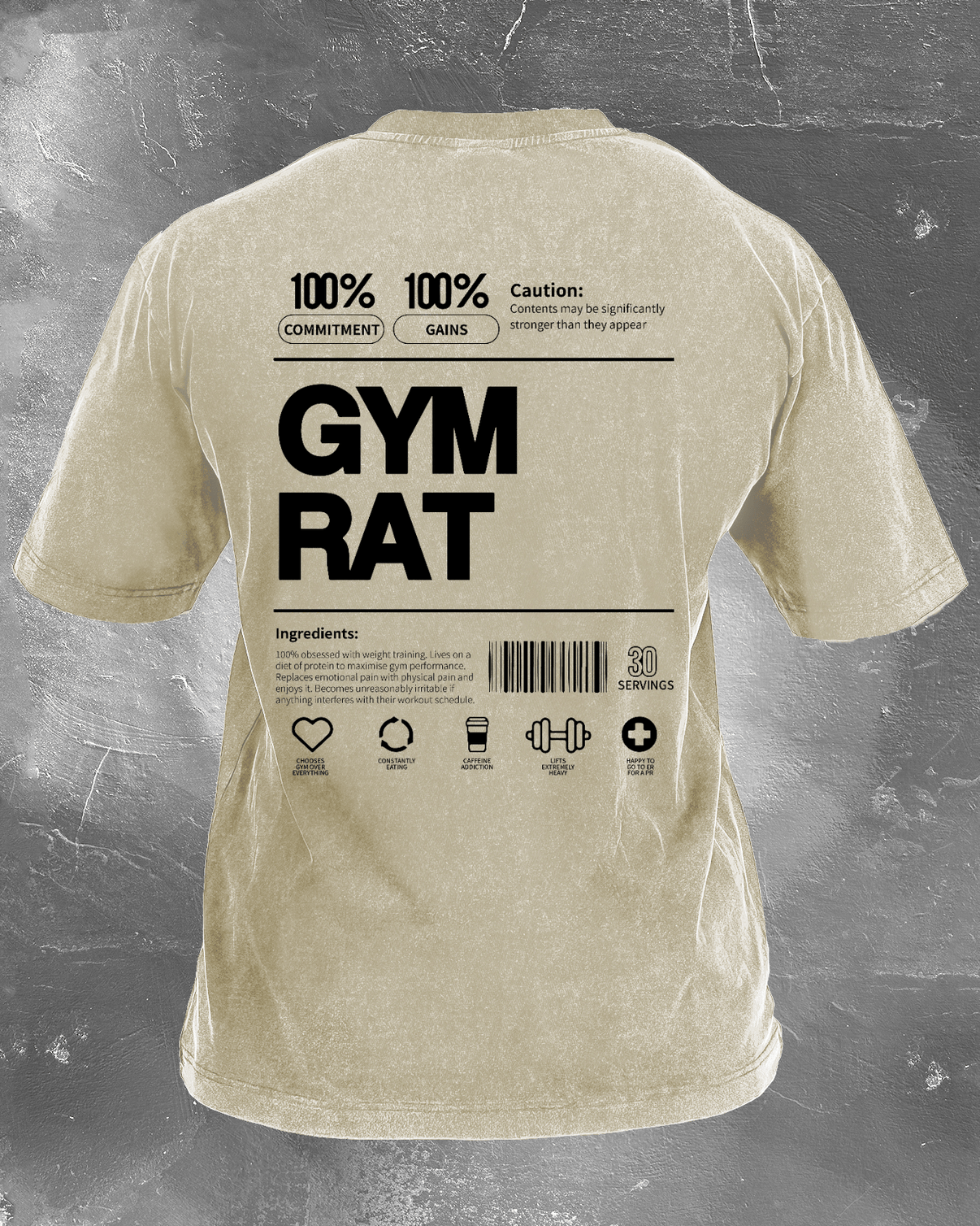 GYM RAT WASHED T - SHIRT - Gymfit