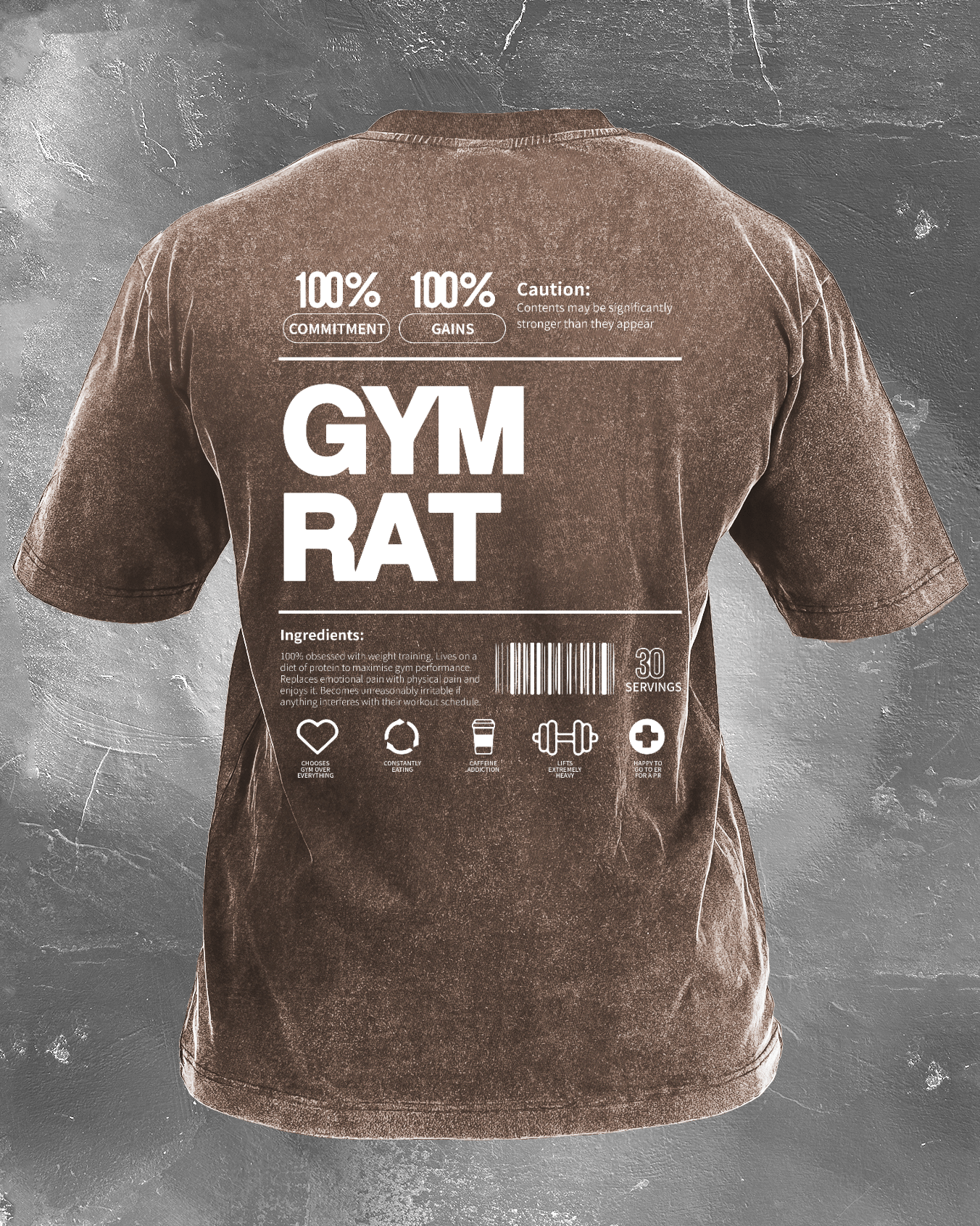GYM RAT WASHED T - SHIRT - Gymfit