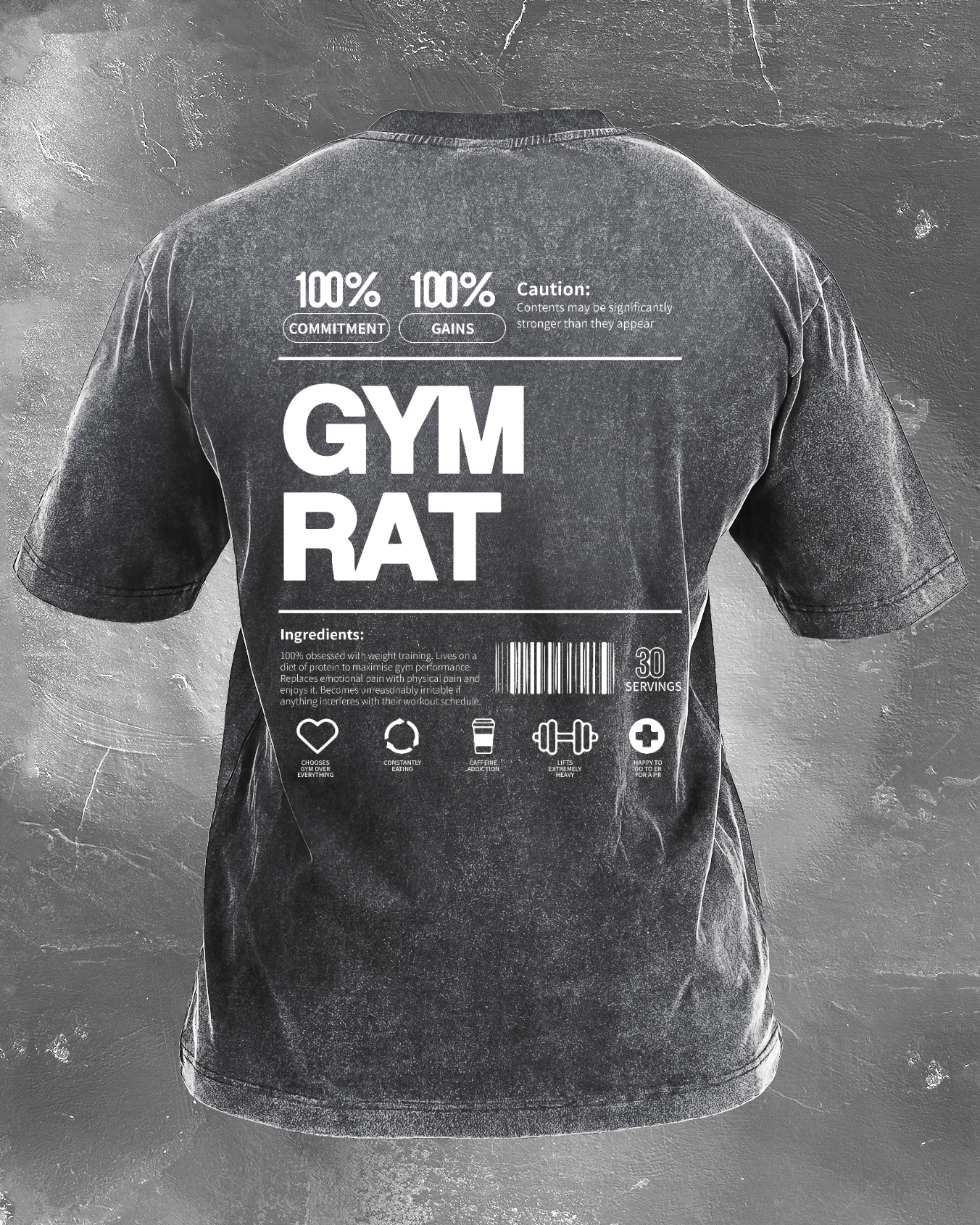 GYM RAT WASHED T - SHIRT - Gymfit