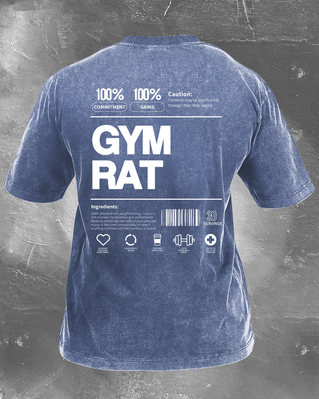 GYM RAT WASHED T - SHIRT - Gymfit