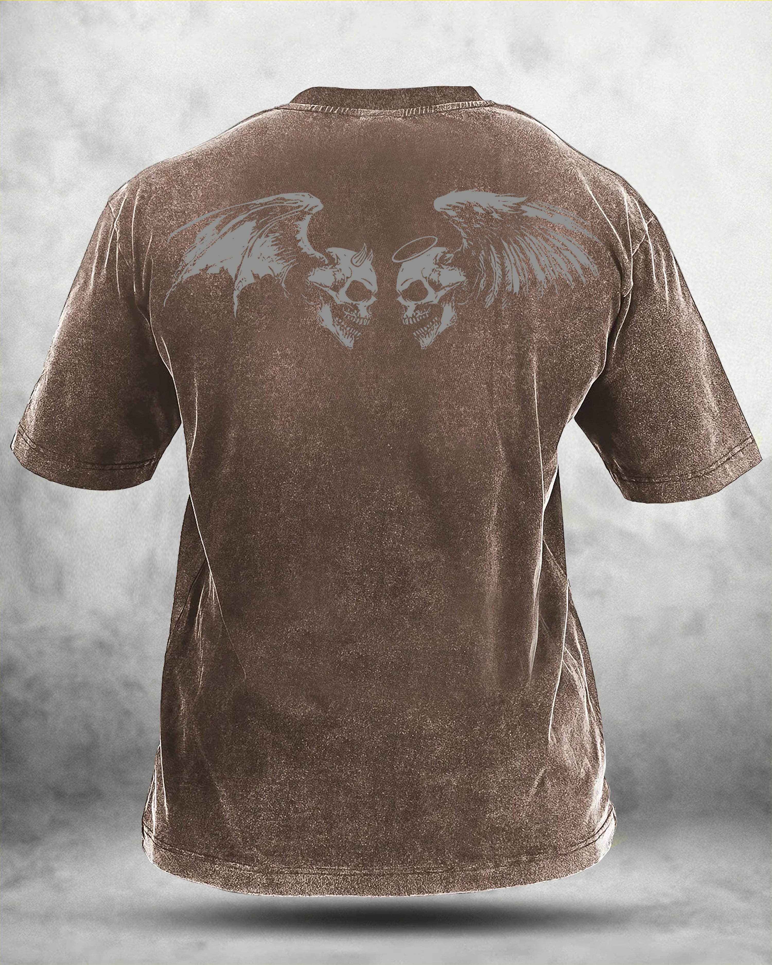 GYMFIT SKUL WING T-SHIRT DÉLAVÉ - GYMFIT