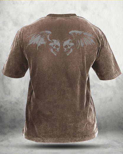 GYMFIT SKUL WING T-SHIRT DÉLAVÉ - GYMFIT