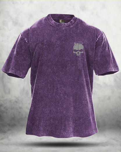 GYMFIT SKUL WING T-SHIRT DÉLAVÉ - Gymfit